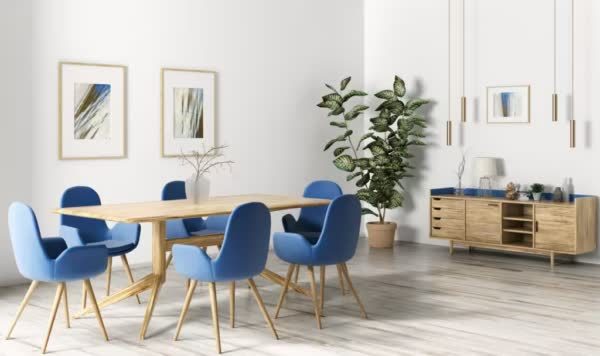 Light wood-look laminate flooring in a dining room