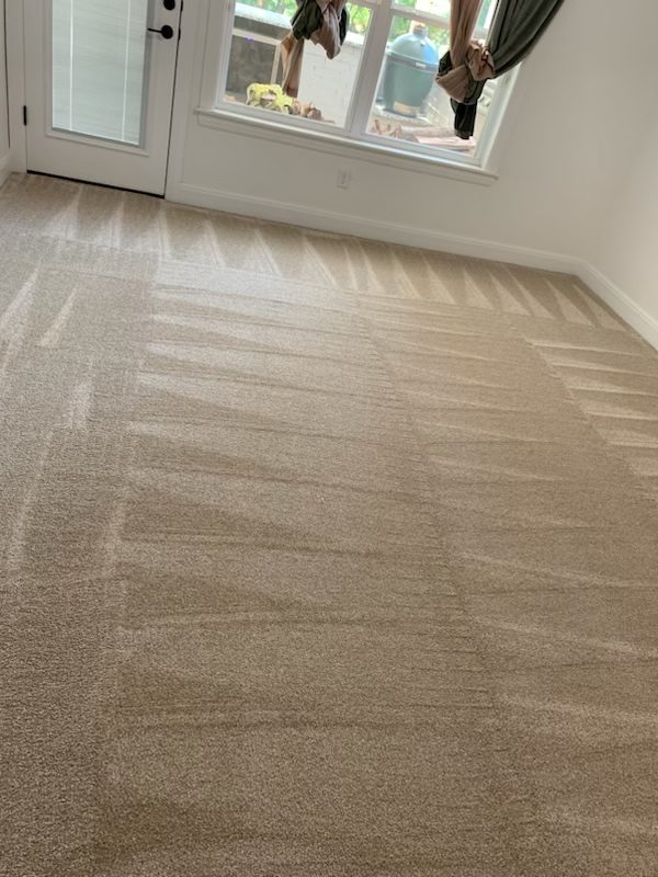 Fresh beige carpet installed in a bright living area